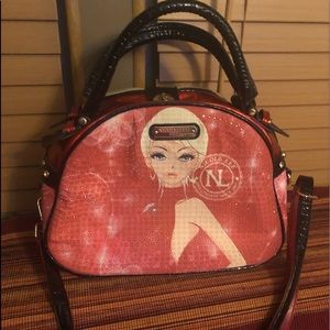 Nicole Lee Bowling Ball Handbag pink and red